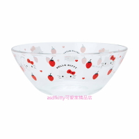 asdfkitty*KITTY草莓玻璃碗/點心碗/冰淇淋碗/沙拉碗-日本製