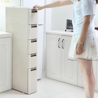 18cm寬夾縫置物架廚房冰箱旁儲物櫃衛生間可移動帶輪夾縫收納櫃