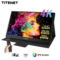 TITENEY 15.6Inch 4K Portable Monitor,60HZ Full HD IPS Screen with Remote Control for Laptop/MacBook Pro/PC/Switch/Xbox/PS5