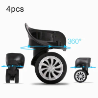 4pcs Replacement Luggage Suitcase Wheels 360 Swivel Universal Wheel Black For Bags Luggage Trolley Case