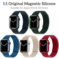 1:1 Original Magnetic Strap for Apple Watch Band Silicone Link loop 44mm 40mm 41mm 45mm iWatch series 7 6 SE 5 4 3 2 1 bracelet