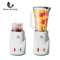 MJ HAN RIVER Blender 300W Dual Cup 2.5L + 0.8L Mixer Multifungsi Chopper Ice Crusher Bumbu Dapur Jui