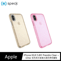 Speck iPhone X / Xs Presidio Clear + Glitter 金色奈米玻璃水晶防摔保護殼(保護殼)