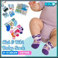 KIKI & CICI STOKING [0-12Bulan] | Stokin Bayi Lelaki & Perempuan | Kapas | Rekaan Comel Rawak | Sesu