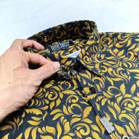 Kemeja Batik Pria Rita Ricci Motif Pakis Gold