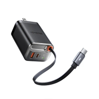 【Mcdodo】FreeGo 自帶伸縮線 PD 67W 氮化鎵GaN 快速充電器 CH-411(數顯/自帶USB-C線/1C1A孔)
