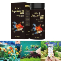50PCS 6 in 1 Aquarium Test Strips Fish Test Set Aquarium Water Test