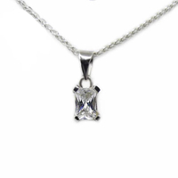 จี้เงิน จี้เพชร Cz เงินแท้ / Diamond CZ Silver Pendant - P1088cz สีเงิน