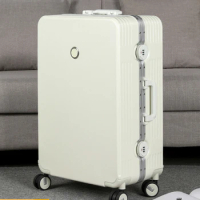 luggage case aluminum frame universal wheel suitcase female male durable suitcase large capacity leather suitcase.