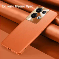 For OPPO Reno 8 Pro ultra-thin matte PU Leather Silicone Case for OPPO Reno 7 5 6 Pro Plus 5G metal lens camera protection cover