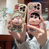 Kawaii Crayon Shin-Chan Iphone15 Anime Phone Case Cute Funny Cartoon Couple Drop-Proof Iphone13/12/11Promax Soft Case Girls Gift