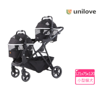 【Unilove】Dlxtour好好推雙籃寵物推車 小提籃+小提籃(可收折 毛孩共享)