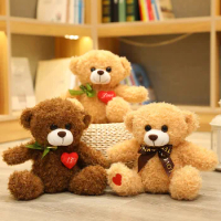 Cute Love Bear Doll Plush Toy Hug Bear Doll Lover Girl Valentine's Day Gift Pillow Teddy Bear Home Living Room Bedroom 22cm