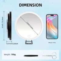 6英寸30倍放大化妝鏡充電led補光帶燈360度支架3啜盤10X20X化妝鏡