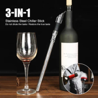 3 In 1 Stainless Steel Wine Decanter Fast Decanter Mini Wine Filter Air Intake Bottle Pourer Aerator for Home Bar Wine Decanter