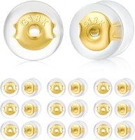 20 Pcs Locking Earring Backs 18K Gold Silicone Replacement for Droopy Ears Heavy Studs Premium Hypoa