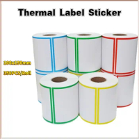 Color Square Circle Printing Thermal Label Paper Yellow Blue Logistics Self-adhesive Thermal Label Printing Thermal Paper Label