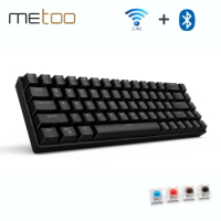 Metoo Mini Portable 60% Mechanical Keyboard Wireless Bluetooth 2.4G Gaming Keyboard GK68 For Desktop