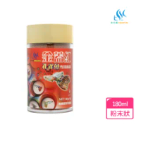 【AQUAFUN 水之樂】金蓋紅孔雀魚專用飼料 180ml 微細粒90g(適用於孔雀魚、鬥魚及各種小型魚)