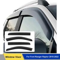 Car Window Visor Weather Shields Weathershields Wind Deflector For Ford Ranger Raptor 2015-2022 Double Cabin Raptor Accessories