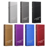 New 1pcs - aluminium alloy women cigarette case hold 20pcs women's Slim cigarettes Cigarette box /holder 6 Colors