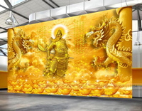十字繡關羽新款黃金色武財神關公客廳大幅關帝圣君點滿鉆石畫