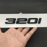Pelekat Pelekat Huruf Batang Kereta, 3D Matt / Hitam Terang Chrome, Untuk BMW 320d E46 E90 F30 F31 G