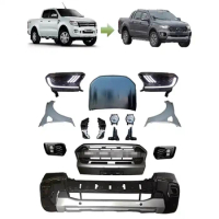 Auto Parts with Headlamp Front Bumper Wide Model Upgrade Body Kit for RANGER T6 to T8 Black Sports Carton Box Universal for Ford