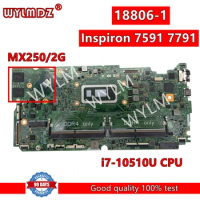 18806-1 i7-10510U CPU Mainboard For DELL Inspiron 7591 7791 Laptop Motherboard CN 0850TM