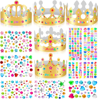 Gold Paper Crowns Diy Birthday King Crowns Craft to Decorate Paper Prince Princess Crown Hats for Sc