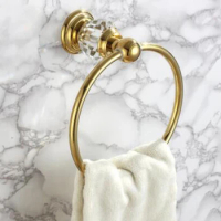 Crystal &amp; Brass Gold Towel Ring,Towel Holder, Towel Bar CY005