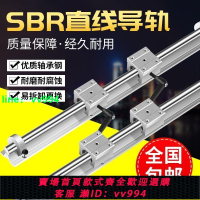 SBR直線導軌圓柱精密SBR帶鋁拖光軸滑塊重型木工鋸臺滑動推臺鋸20