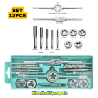 Set Alat Snai dan Tap Ulir Drat Mur Baut / Hand Tap Set - SET 12 PCS