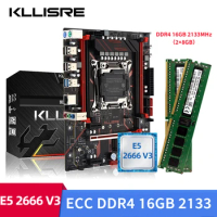 Kllisre LGA 2011-3 Motherboard kit xeon X99 E5 2666 V3 CPU 2pcs X 8GB =16GB 2133MHz DDR4 ECC Memory