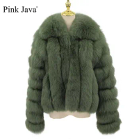 PINK JAVA QC23013 new arrival real fox fur jackets women winter fur coat natural fox jacket wholesale hot sale
