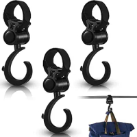 2-Pack Walker Hooks 360° Rotation Hangers for Diaper Bags, Purses Shopping Carts &amp; More Perfect for Wheelchairs Pushchairs