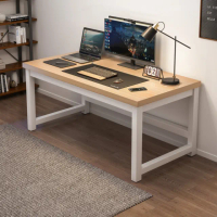 【MINE家居】鋼木書桌升級款100x60 歐洲黑橡木中款(書桌/電腦桌/餐桌/桌子)