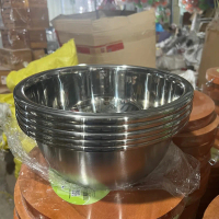 Combo 5 thau inox sâu lòng có dùng trộn thịt ướp thịt