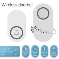 WenHIOT Outdoor Wireless Door Bell CR2032 Battery Powered EU UK US Plug 150M Long Distance 38 Songs Melody Safety Alarm