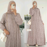 Line#3 Salur maxy Gamis Jumbo ld 100 110 120 130 140 gamis busui Kancing Muslim Rayon Viscose