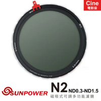 SUNPOWER N2 CINE ND0.3-ND1.5 磁吸式可調多功能濾鏡 電影版.-送轉接環(任選贈品8選1)