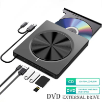 Penyalaan Optik Mudah Alih USB 3.0/Tipe C untuk Cakera DVD-ROM (RW), Pembakar DVD-ROM