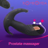 Prostate Stimulator Vibrator Gay Sex Toys Male Prostate Massager Remote Dildo Anal Plugs Silicone Wireless Vibrator Butt Plug