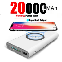 20000mAh Power Bank Two-Way Wireless Fast Charging Powerbank Portable Charger Type-C External Battery For IPhone Samsung Xiaomi