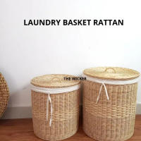 KERANJANG LAUNDRY RUSTIC/BASKET LAUNDRY ROTAN PLUS TUTUP