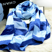 HOT SELLING The rectangular shape of the Miyake pleated Water wave twill hypotenuse velvet scarves IN STOCK