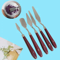 5pcs Stainless Steel Ceramic Pigment Mixing Knife Frankincense Oil Pigment Dilution Tool Oil Painting Scraper Pottery Art Tool