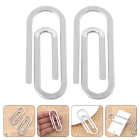 2 Pcs Book Fixing Clip Mens Slim Wallet with Money Paper Clips Office Supplies Binders