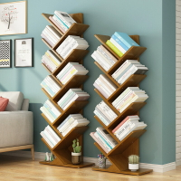 實木落地兒童書架多層繪本架書柜學生架省空間置物架客廳樹形書架