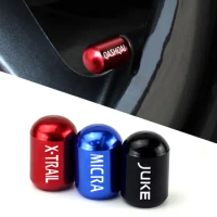 Car Tire Valve Caps For Nissan Qashqai Juke Micra Leaf XTrail Patrol Sentr0a Altima Tiida Rogue Note Maxima Teana Accessories
